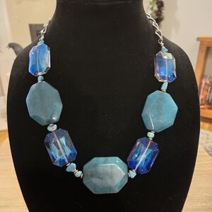 Elegant Blue and Turquoise Statement Necklace